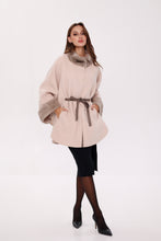 Load image into Gallery viewer, Genuine Mink Fur Double Face Wool Poncho
