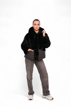 Load image into Gallery viewer, Montana Eco-Fur Down Coat in Black
