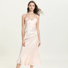Load image into Gallery viewer, Silky Elegant Night Dress long Slips Multicolors - Tea length
