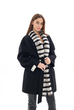 Load image into Gallery viewer, Genuine  French Orylag Fur Italian Cashmere Wool Coat 85cm
