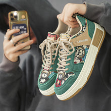 Load image into Gallery viewer, Bear Patch Low-Cut Harajuku Sneakers – Color Block Thick Sole
