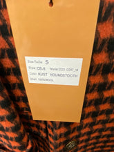 Load image into Gallery viewer, Veno Giovanni CB-8 Rust Houndstooth  Double breasted 100% Wool Overcoat/Topcoat
