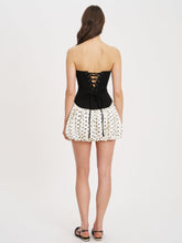 Load image into Gallery viewer, Dahliana Polka Dot Bubble Hem Corset Mini Dress
