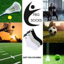 Load image into Gallery viewer, PBG Men&#39;s Socks 6 Pair Athletic performance MultiPack Activewear 10-13 HighSocks
