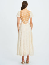 Load image into Gallery viewer, Pandora White Bubble Sleeve Backless Maxi Dress
