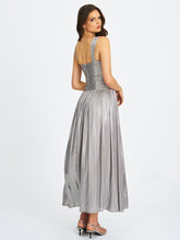 Load image into Gallery viewer, Palmer Silver Glitter Drop Waist Maxi Dress

