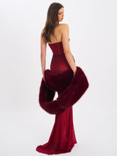 Load image into Gallery viewer, Jazmin Burgundy Multi-wear Faux Fur Scarf
