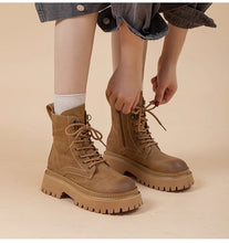 Load image into Gallery viewer, Women's Retro Chunky Heel Mid-Calf Martin Boots – Side Zipper
