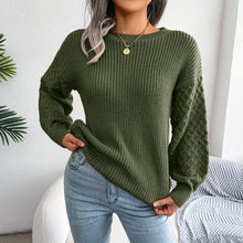 Load image into Gallery viewer, Women’s lantern sleeve knit sweater
