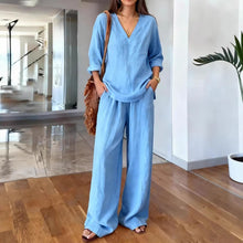 Load image into Gallery viewer, Long Sleeve Top &amp; Full-Length Pants Two-Piece Set – 9 Colors S–3XL
