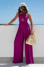 Load image into Gallery viewer, Halter Neck Wide Leg : With Keyhole Detail Jumpsuit
