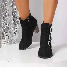 Load image into Gallery viewer, Trendy Ankle Boots : With Sliver Buttons

