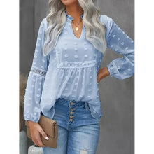 Load image into Gallery viewer, Women’s Long‑Sleeve V‑Neck Business Casual Blouse
