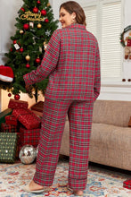 Load image into Gallery viewer, Plus Size Christmas Plaid Shirt and Pants Set
