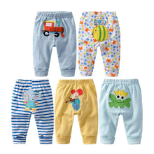 Load image into Gallery viewer, Monvecle Baby Boy 5pcs Pack Newborn to Toddler Cotton Long Cartoon Pants Gift Set 6M - # BAAA1B1510002
