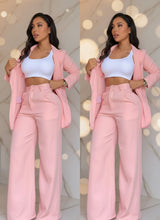 Load image into Gallery viewer, Women's Longline Open-Front Blazer &amp; High-Waist Wide-Leg Trousers Suit Set – 8 Colors
