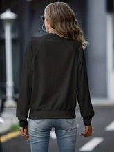 Load image into Gallery viewer, Simple White Zip Up Collared Neck Raglan Sleeve Jacket Comfortable Versatile Casual Women Wear
