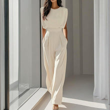 Load image into Gallery viewer, Women’s wide-leg short sleeve jumpsuit
