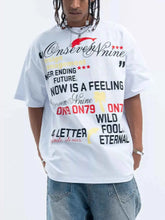 Load image into Gallery viewer, Men's Letter Round Neck Short Sleeve T-Shirt
