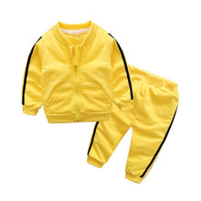 Load image into Gallery viewer, Fashion New Clothes Cotton Long Sleeve Solid Zipper Jacket Pants 2pcs Baby Boy / Baby Girl Clothing Set In Sport Design
