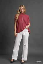 Load image into Gallery viewer, Umgee Textured Mock Neck Relaxed Top
