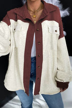 Load image into Gallery viewer, Unique Contrast Collared Pocketed Jacket with Button-Up Closure Modern Women Jacket
