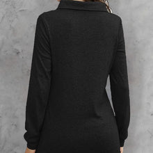 Load image into Gallery viewer, Women's Fashionable Long Sleeved Hood Collar Button Waist Top T-shirt
