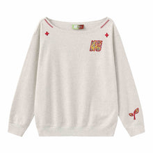 Load image into Gallery viewer, Women’s Slanted Shoulder Embroidered Long-Sleeve Top
