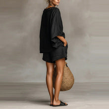 Load image into Gallery viewer, Women’s Solid Color T-Shirt and Shorts Set
