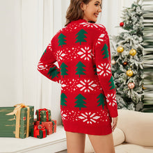 Load image into Gallery viewer, Women’s Red Christmas Knit Pullover Dress
