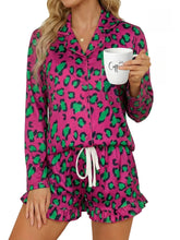 Load image into Gallery viewer, Women’s Milk Silk Leopard Print Pajama Set
