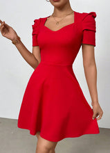 Load image into Gallery viewer, Women's Boat Neck High-Waist Mini Dress – Zipper Patchwork

