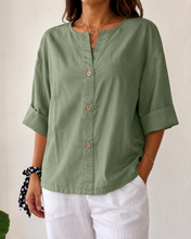 Load image into Gallery viewer, Women's V-Neck Buttoned Blouse
