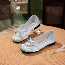 Load image into Gallery viewer, Women's Butterfly Embroidered Mesh Flats – Bow Tie Breathable Shoes
