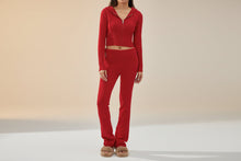 Load image into Gallery viewer, Women’s Knitted Hooded Two-Piece Set – Cardigan &amp; High-Waisted Pants Suit

