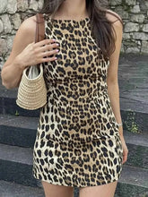 Load image into Gallery viewer, Leopard Print Sleeveless : Mini Dress
