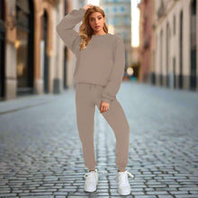 Load image into Gallery viewer, 👚 Women's Solid Color Round Neck Pullover Sweatshirt &amp; Pants Set
