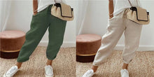 Load image into Gallery viewer, Women’s Cotton Linen Casual Pants – Solid Color
