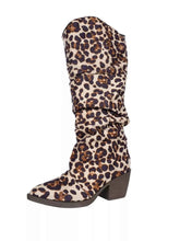 Load image into Gallery viewer, Cowboy Leopard Point Toe : Block Heels Boots
