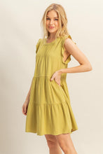 Load image into Gallery viewer, Round Neck Ruffle Sleeve Tiered Dress For Women – Feminine and Playful Tiered Dress with Ruffle Sleeves for Casual or Dressy Occasions

