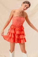 Load image into Gallery viewer, Strapless Ruffle Layered : Cheer Up Dress
