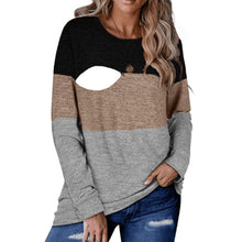 Load image into Gallery viewer, Chic Colorblock Nursing Crew T-Shirt - # BAGE211510106-NURSG
