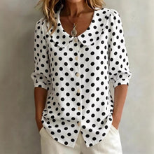 Load image into Gallery viewer, Women's Retro Polka Dot Three-Quarter Sleeve Loose Cardigan Shirt
