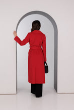 Load image into Gallery viewer, Astoria Classic Wraparound Wool Blend Overcoat in Red
