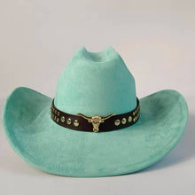 Load image into Gallery viewer, western Premium suede cowboy hat stylish men's and women's fedora Suede Panama hat perfect for outdoor festive activitieswestern
