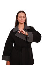 Load image into Gallery viewer, Sandro Cashmere Blend Overcoat in Black
