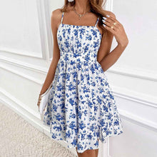 Load image into Gallery viewer, European Beauty Floral : Sleeveless Suspender Dress
