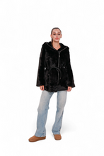 Load image into Gallery viewer, Mink-Effect Hooded Coat
