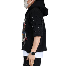 Load image into Gallery viewer, PROCO French Terry 3/4 Sleeve Crop Top Pullover Hoodie

