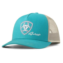 Load image into Gallery viewer, Ariat Shield Signature (Turquoise) - Women's Trucker Cap
